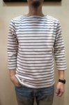 画像1: 50％OFF　【BETTER】　BTR1708　PANEL BORDER  BOAT NECK 3/4 TEE (1)