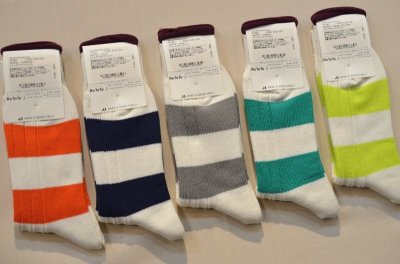 画像2: 【RoToTo/ロトト】　R1083　WIDE BORDER RIB SOCKS