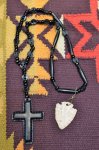 画像2: 【Rooster King&co./ルースターキング】　Black Cross Rosario Necklace　ブラッククロス ロザリオネックレス (2)