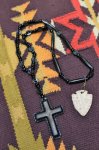 画像1: 【Rooster King&co./ルースターキング】　Black Cross Rosario Necklace　ブラッククロス ロザリオネックレス (1)