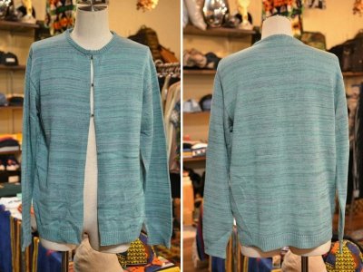 画像1: 【ISLAND KNIT WORKS/アイランド ニットワークス】　コットンニット ノーカラーカーディガン 