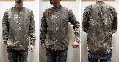 画像1: 【Manual Alphabet/マニュアルアルファベット】　TIE DYE LOOSEFIT BAND COLLAR SHIRT