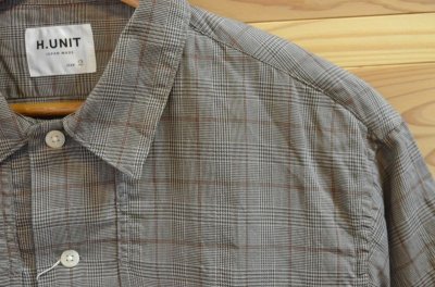 画像2: 【H.UNIT/エイチユニット】　Voil check triple pocket short sleeve shirt　トリプルポケット半袖シャツ