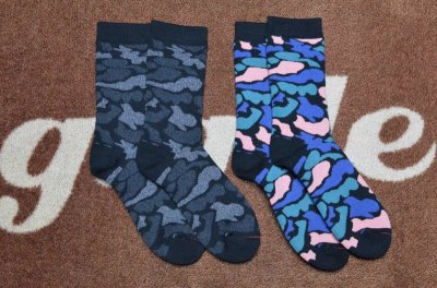 画像1: 【RoToTo/ロトト】　R1339　PILE CAMO CREWSOCKS