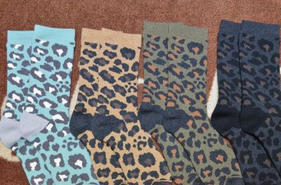 画像2: 【RoToTo/ロトト】　R1340　PILE LEOPARD CREW SOCKS