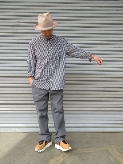 画像2: 【Manual Alphabet/マニュアルアルファベット】　”Bulging Fit”　GINGHAM BANDCOLLAR SHIRTS