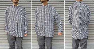 画像3: 【Manual Alphabet/マニュアルアルファベット】　”Bulging Fit”　GINGHAM BANDCOLLAR SHIRTS