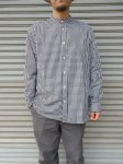 画像2: 【Manual Alphabet/マニュアルアルファベット】　”Bulging Fit”　GINGHAM BANDCOLLAR SHIRTS (2)