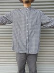 画像4: 【Manual Alphabet/マニュアルアルファベット】　”Bulging Fit”　GINGHAM BANDCOLLAR SHIRTS (4)