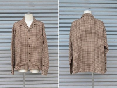 画像1: 【H.UNIT/エイチユニット】　T/R Check opencollar long sleeves shirt