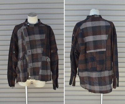 画像1: 【OLD PARK/オールドパーク】　OVERSIZED RIDERS SHIRT FLANNEL