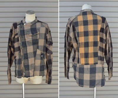 画像1: 【OLD PARK/オールドパーク】　OVERSIZED RIDERS SHIRT FLANNEL