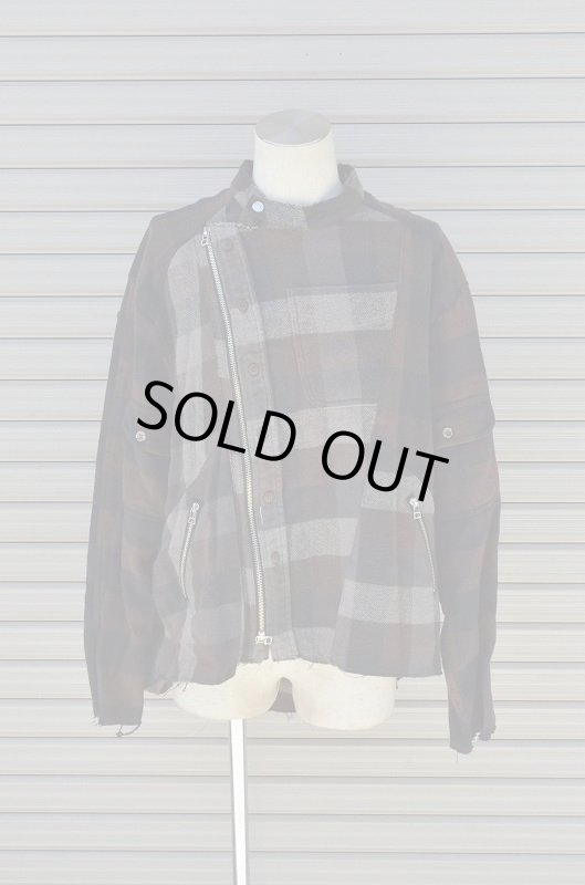 画像1: 【OLD PARK/オールドパーク】　OVERSIZED RIDERS SHIRT FLANNEL (1)