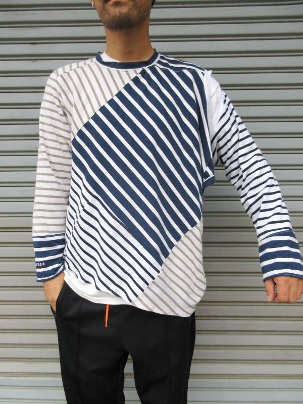 OLD PARK/オールドパーク 2WAY TEE STRIPE約67〜70cm