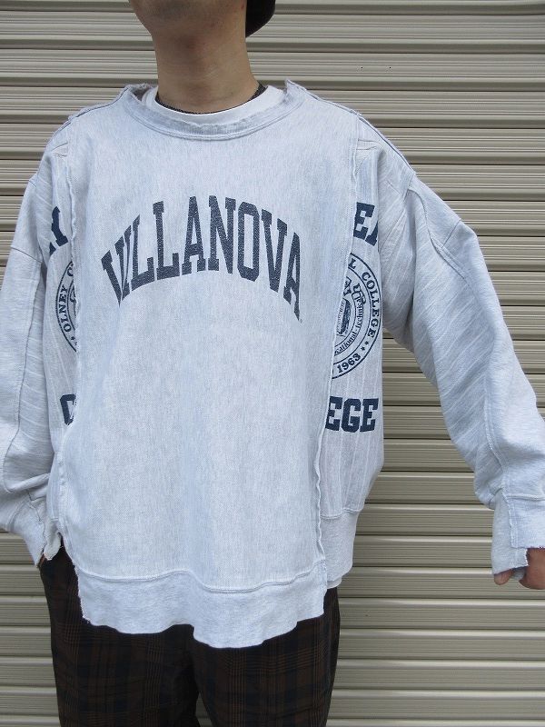 オールドパーク   OLD PARK OP-448 BAGGY SWEAT ASSORT リメイク 加工 スウェット グレー系 FREE【極上美品】